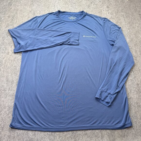 Vineyard Vines Performance T-Shirt Men XL Blue Long Sleeve Stretch Boat B169 - Picture 2 of 14